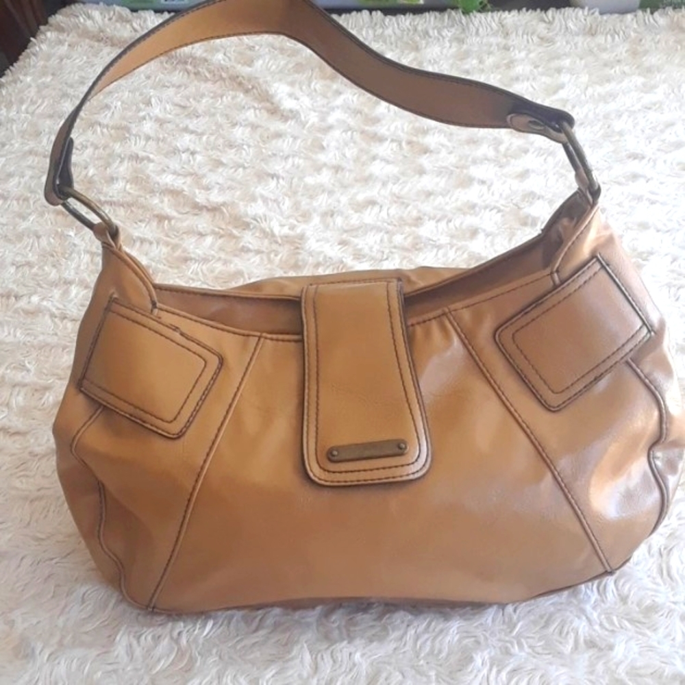 Mark by Avon Glazed Hobo Carmel Handbag Purse